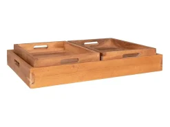 Sale House Nordic 3 bandeja de teca natural Marru00f3n
