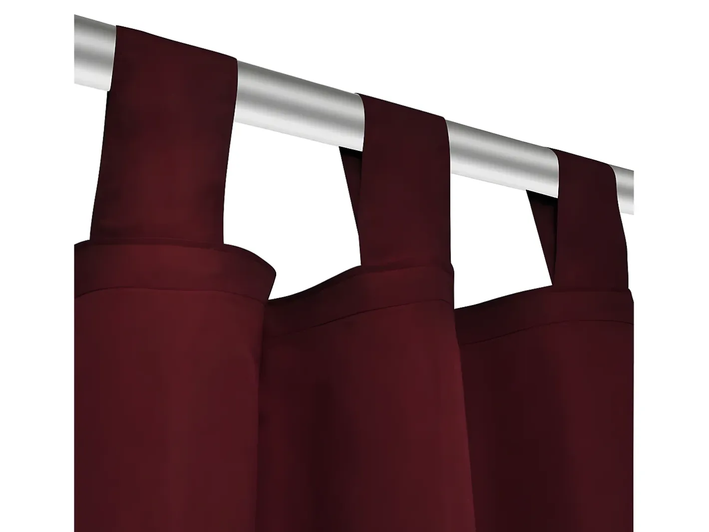 Ropa De Casa-2 cortinas micro-satinadas con trabillas color burdeos, 140 x 245 cm ES710034 Rojo