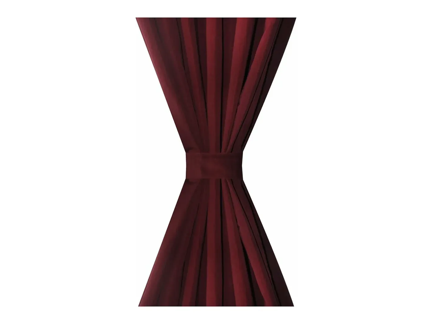 2 cortinas micro-satinadas con trabillas color burdeos, 140 x 175 cm ES745085 Rojo New