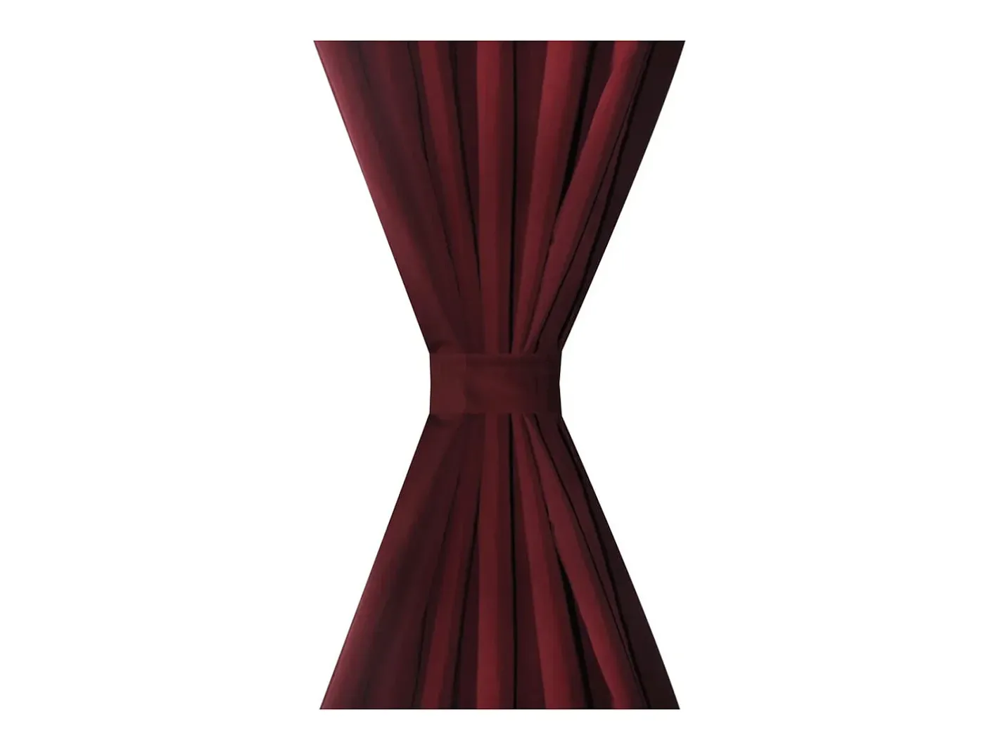 2 cortinas micro-satinadas con trabillas color burdeos, 140 x 225 cm ES242408 Rojo Online