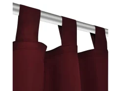 2 cortinas micro-satinadas con trabillas color burdeos, 140 x 225 cm ES242408 Rojo Online