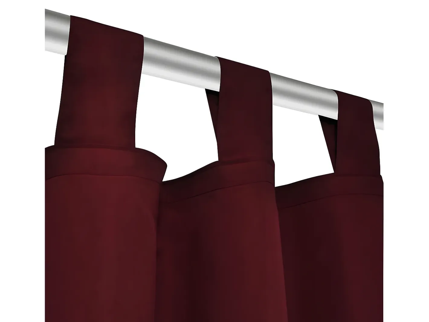 2 cortinas micro-satinadas con trabillas color burdeos, 140 x 225 cm ES242408 Rojo Online