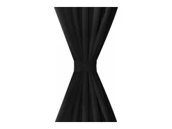 Ropa De Casa-2 cortinas negras micro-satinadas con trabillas, 140 x 175 cm ES117286 Negro