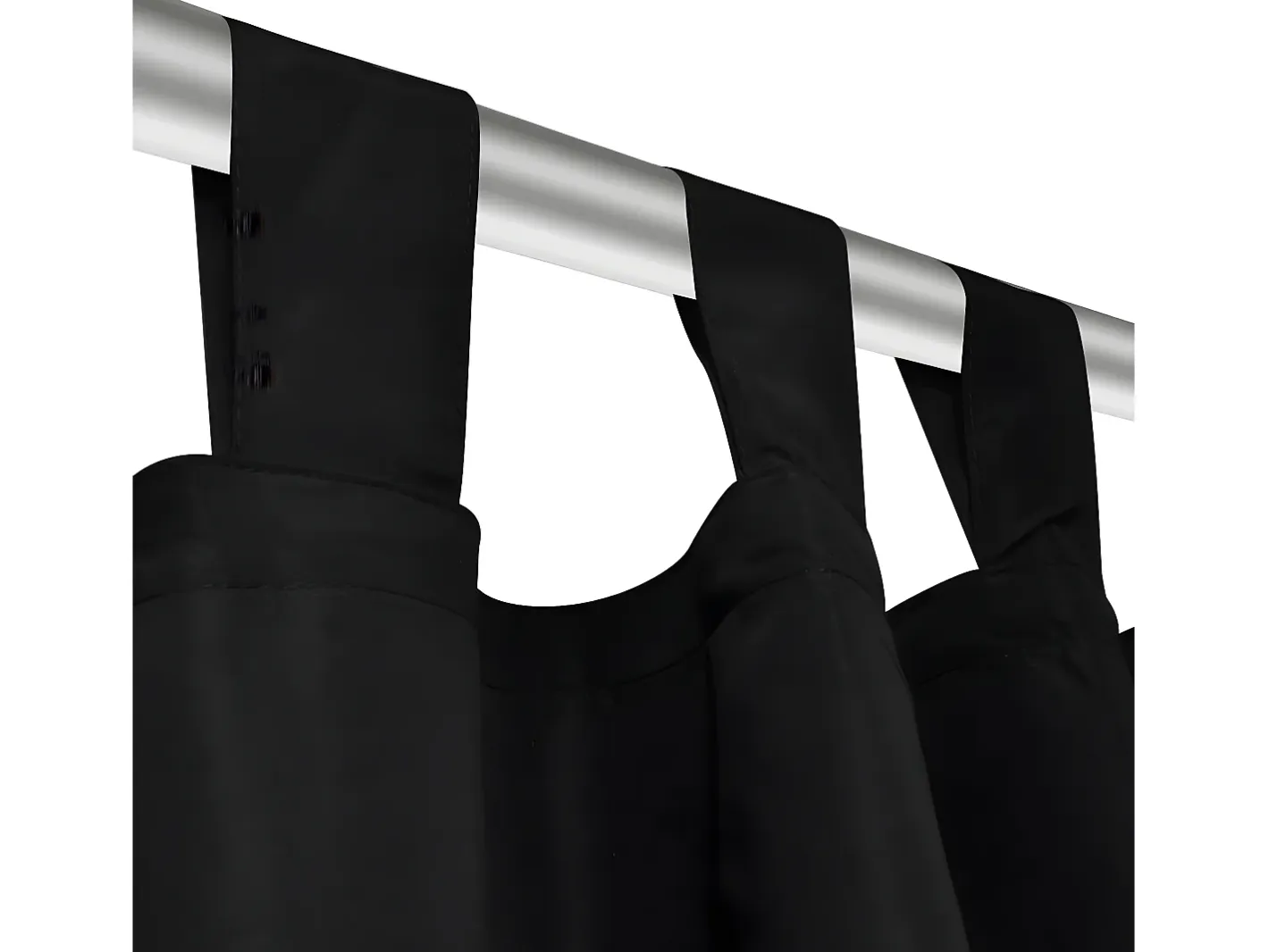 Best 2 cortinas negras micro-satinadas con trabillas, 140 x 245 cm ES359441 Negro