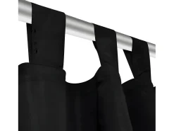 Best 2 cortinas negras micro-satinadas con trabillas, 140 x 245 cm ES359441 Negro