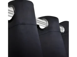 2 cortinas negras oscuras con anillas metálicas, blackout 135 x 245 cm ES369752 Negro Clearance