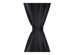 2 cortinas negras oscuras con anillas metálicas, blackout 135 x 245 cm ES369752 Negro Clearance