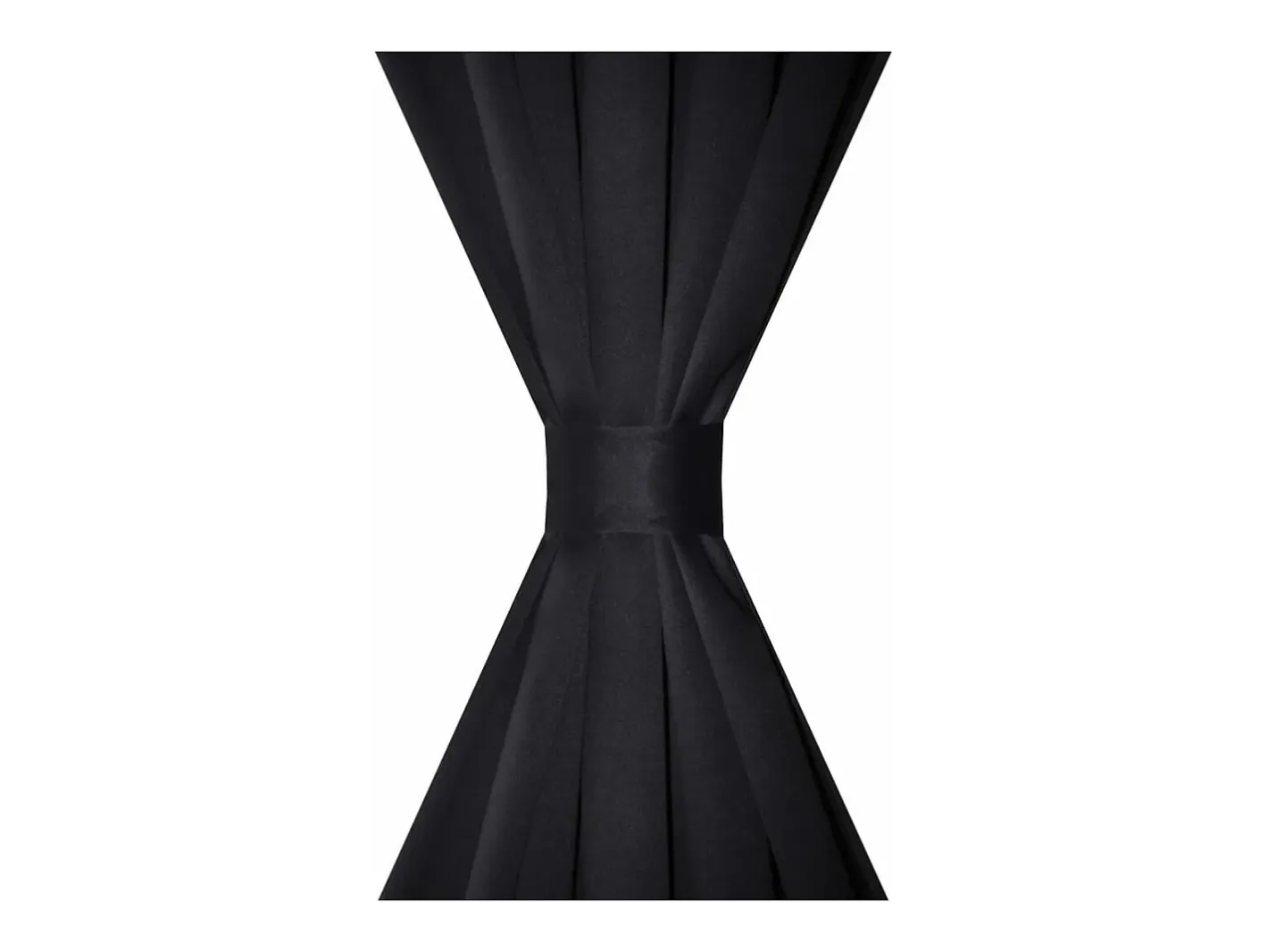 2 cortinas negras oscuras con jaretas, blackout 135 x 245 cm ES866848 Negro