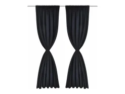 2 cortinas negras oscuras con jaretas, blackout 135 x 245 cm ES866848 Negro