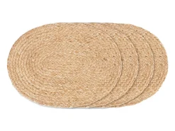 House Nordic 4 mesa ovalada en el yute trenzado 35 x 45 cm Marru00f3n Outlet