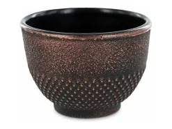 New 4 vasos de hierro fundido y bronce 0,15 L Negro