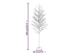 vidaxl Abedul artificial con 672 LEDs cálido 400 cm Blanco Outlet