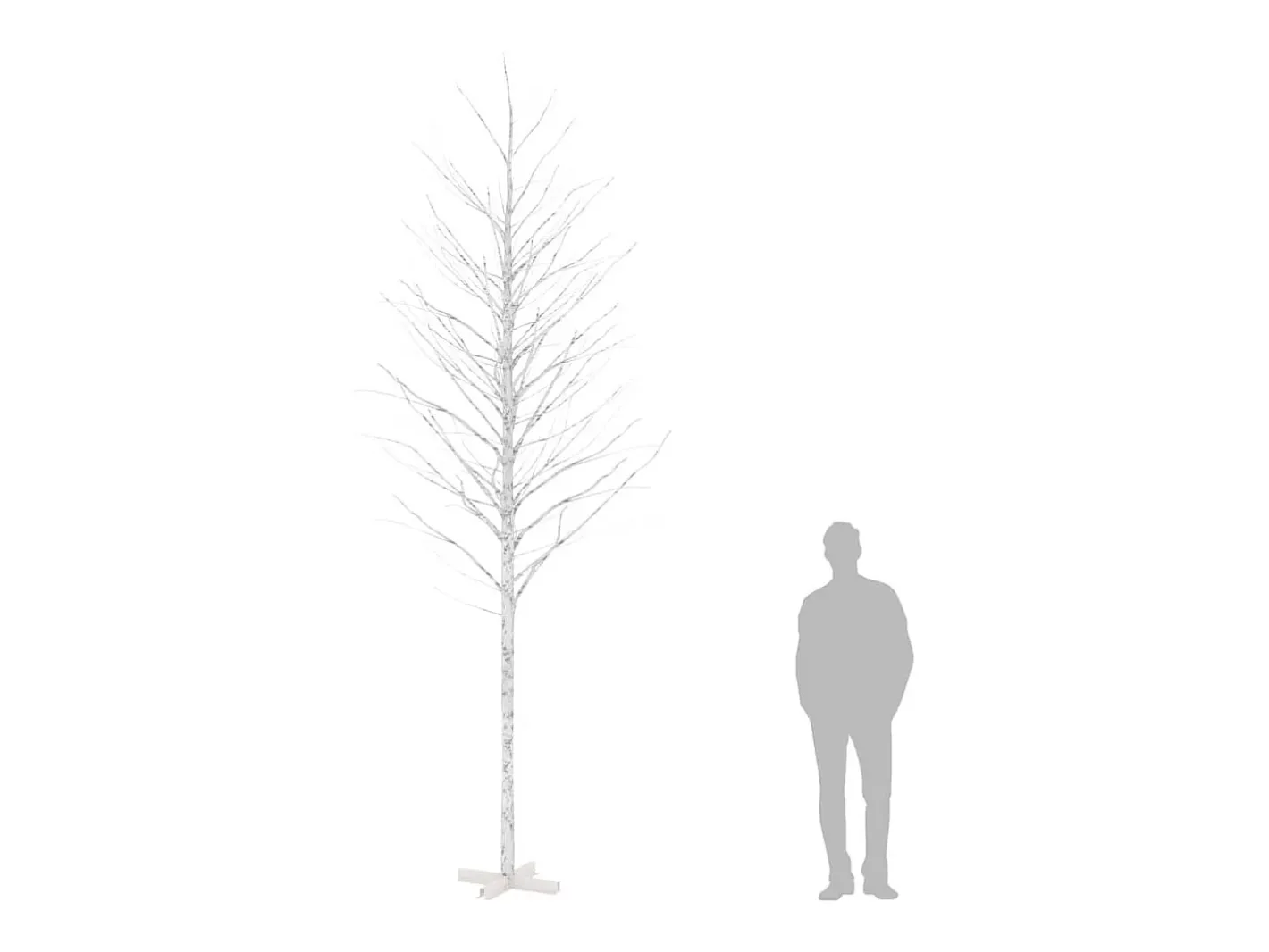 vidaxl Abedul artificial con 672 LEDs cálido 400 cm Blanco Outlet