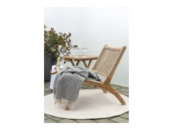 ebuy24 Ropa De Casa-Afombra redonda de plástico 100% reciclado Ø 180 cm Beige