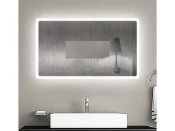 Espejo-AICA espejo 1200 x 700 mm,con función antivaho,Bluetooth，espejo con luz de 3 colores,brillo ajustable,función de memoria agapada Transparente
