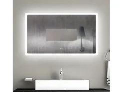 Aica Espejo-Espejo de baño LED 120×70cm,Bluetooth,antivaho Transparente