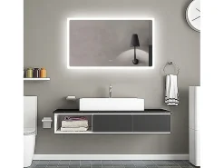 Aica Espejo-Espejo de baño LED 120×70cm,Bluetooth,antivaho Transparente