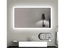 Aica Espejo-Espejo de baño LED 120×70cm,Bluetooth,antivaho Transparente