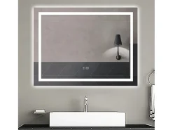 Online Aica Espejo de baño LED 80×60cm,Bluetooth,Regulación continua,Antivaho Transparente