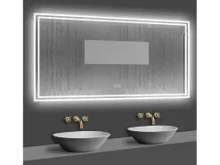 Aica Espejo de baño LED 140×80cm,Bluetooth,Antivaho Transparente Best