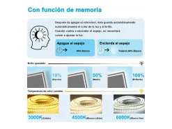 Aica Espejo de baño LED 140×80cm,Bluetooth,Antivaho Transparente Best