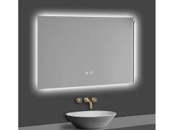 Aica Espejo de baño LED 80×60cm, antivaho, temperatura de tres colores regulable, función memoria Transparente