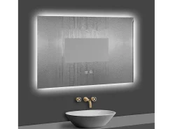 Aica Espejo de baño LED 80×60cm, antivaho, temperatura de tres colores regulable, función memoria Transparente