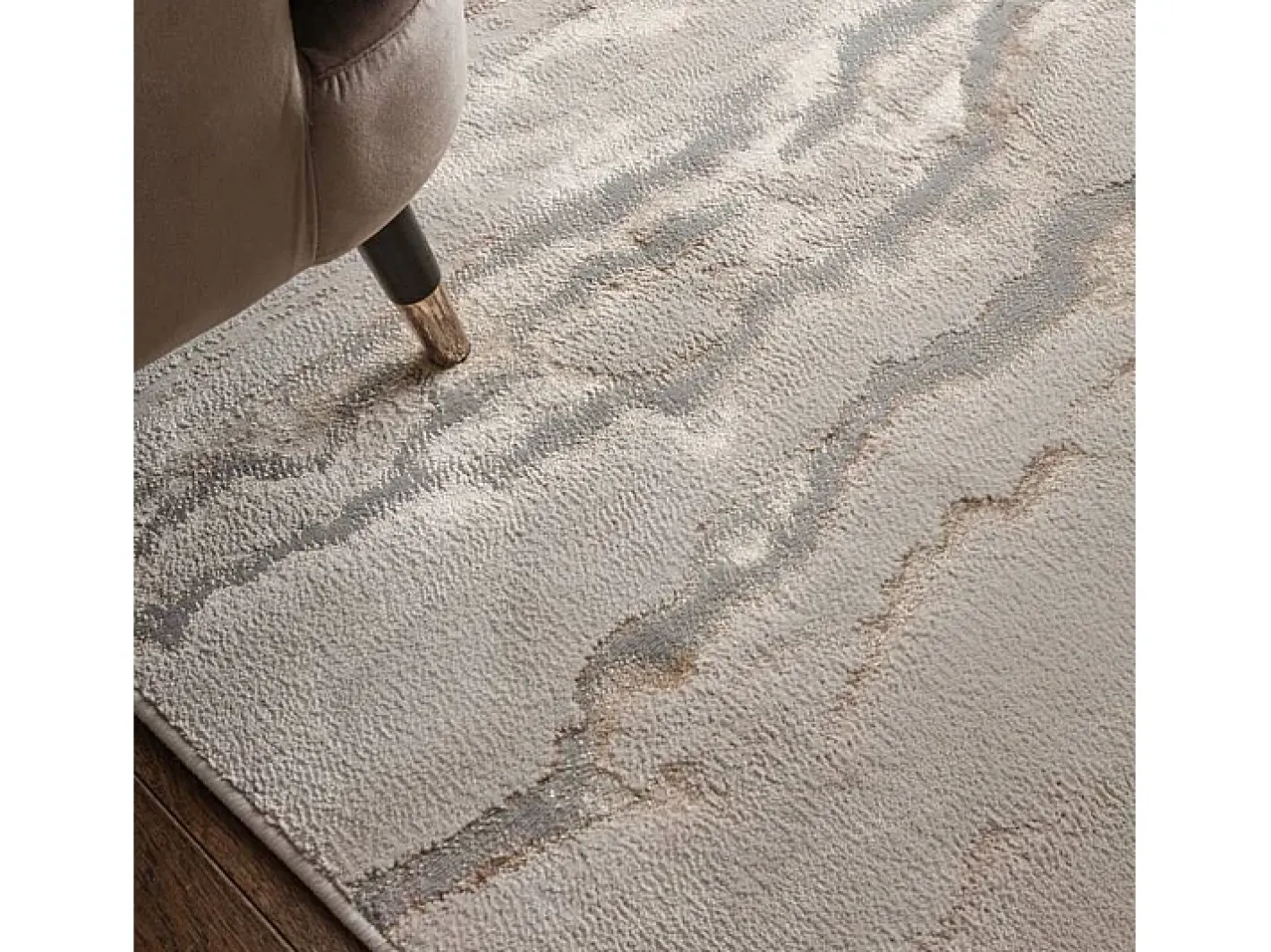 Alfombra abstracta - 160x230cm - oro, gris, beige - Aurora Linea Dorado New