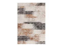 Alfombra abstracta - 200x290cm - , crema, negro - Kuza Lines Naranja