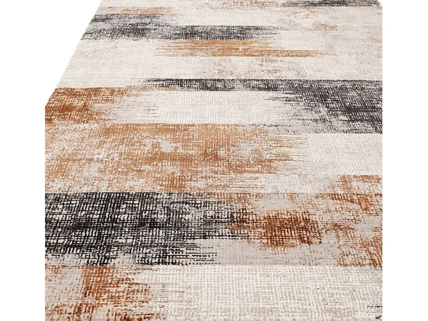 Alfombra De Salón-Alfombra abstracta - 120x170cm - , crema, negro - Kuza Lines Naranja
