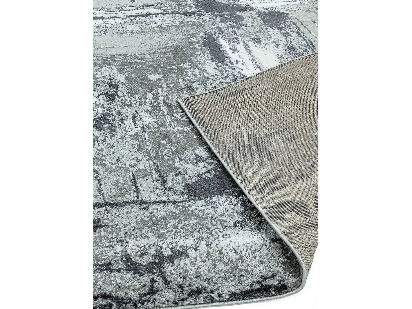 Alfombra abstracta - 200x290cm - gris, blanco, plata, negro - Orion Decor Plateado Discount