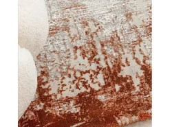 Alfombra abstracta - 160x230cm - , crema - Kuza Border Naranja