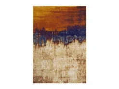 Alfombra abstracta - 160x230cm - naranja, azul, beige - Nova Distress Multicolor Best