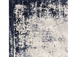 Alfombra De Salón-Alfombra abstracta - 120x170cm - marino, crema - Kuza Border Azul