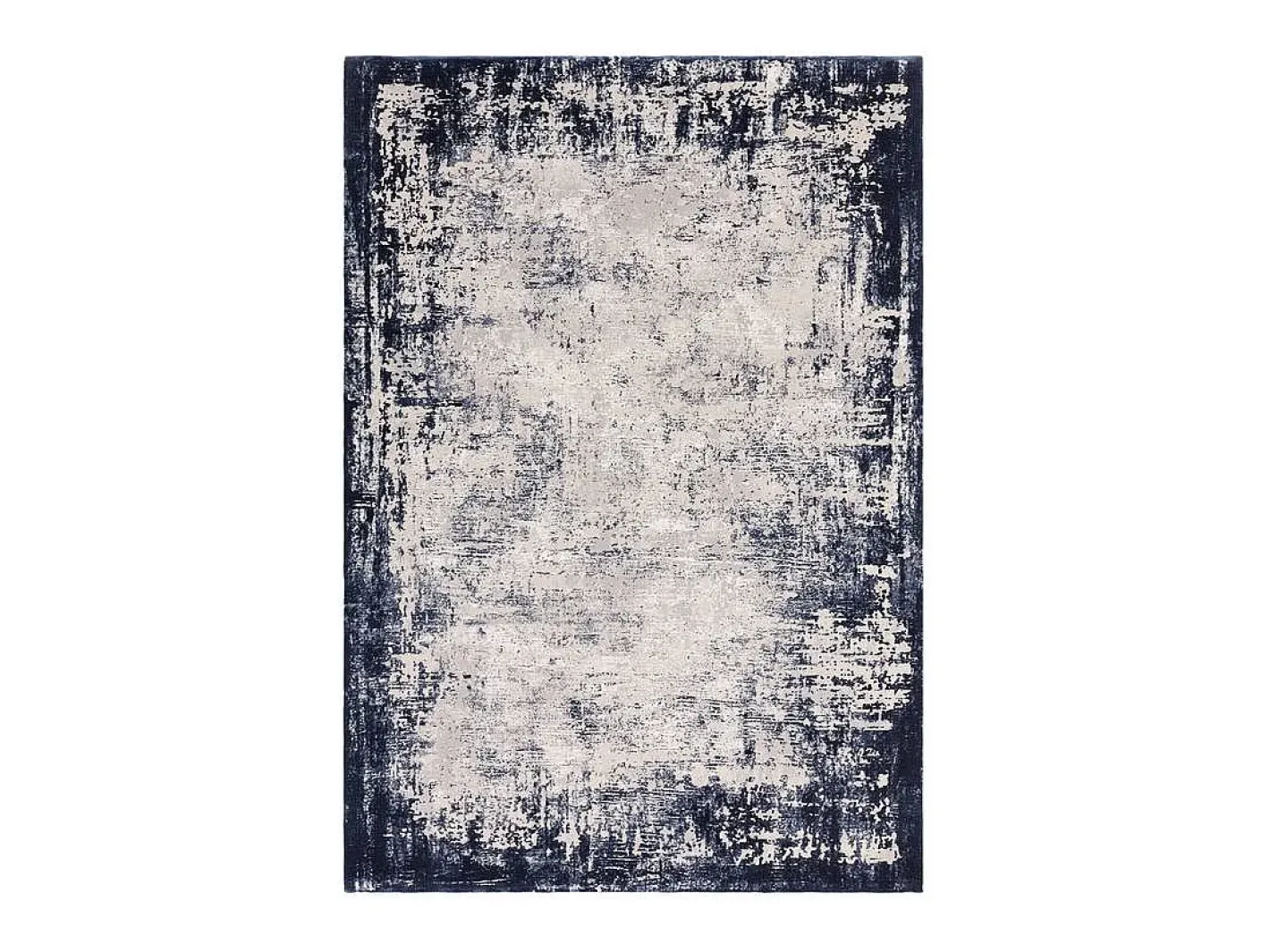 Alfombra De Salón-Alfombra abstracta - 120x170cm - marino, crema - Kuza Border Azul