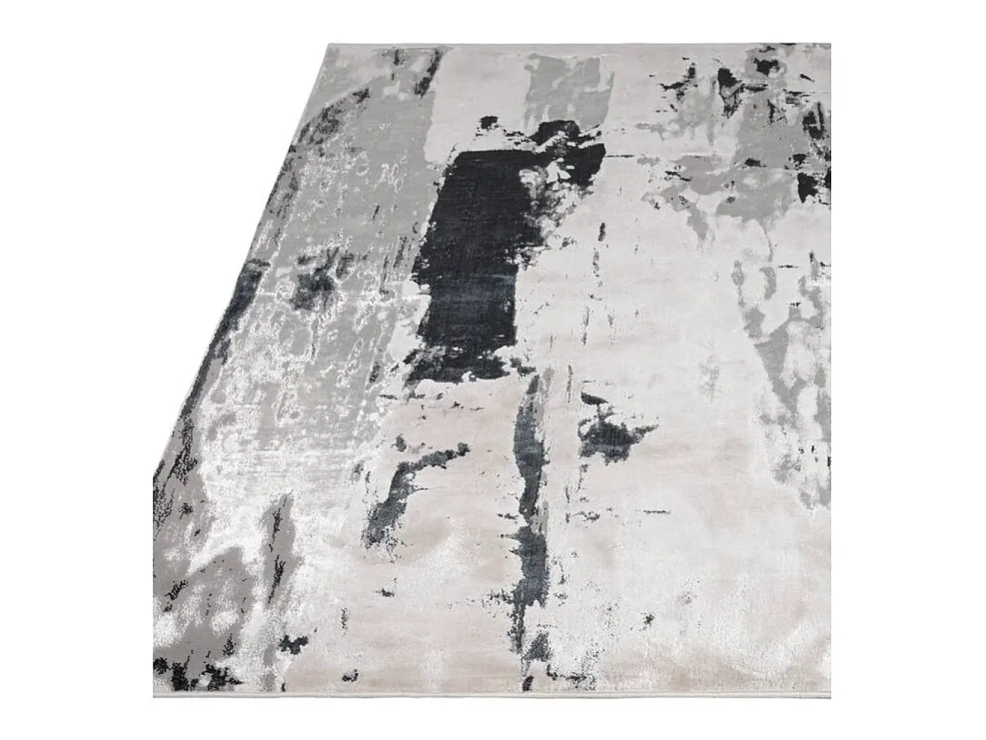 Hot Alfombra abstracta - 160x230cm - plata, crema, blanco, gris - Aurora Glacier Plateado