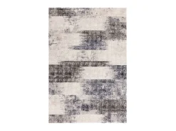 Alfombra De Salón-Alfombra abstracta - 120x170cm - marino, crema, negro - Kuza Lines Azul