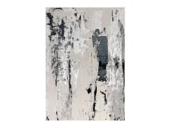 Alfombra De Salón-Alfombra abstracta - 120x170cm - plata, crema, blanco, gris - Aurora Glacier Plateado