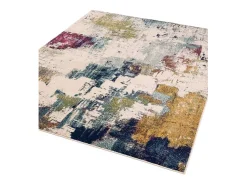 New Alfombra abstracta - 200x290cm - amarillo, azul, crema, burdeos - Nova Abstract Multicolor