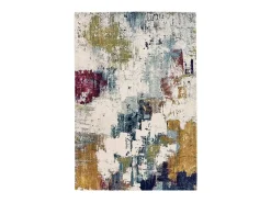 New Alfombra abstracta - 200x290cm - amarillo, azul, crema, burdeos - Nova Abstract Multicolor