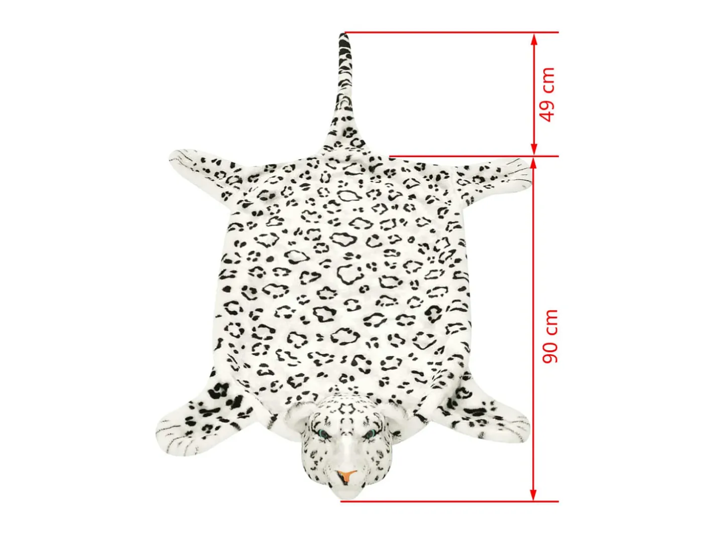 Alfombra De Salón-Alfombra afelpada de leopardo 139 cm ES47204 Blanco