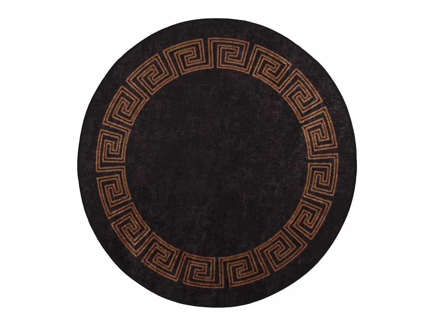 Alfombra De Cocina|Alfombra Redonda-Alfombra antideslizante lavable φ120 cm negra y dorada Negro