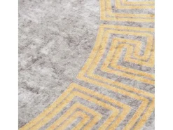 Alfombra De Cocina|Alfombra Redonda-Alfombra antideslizante lavable φ120 cm Gris