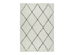 the carpet Alfombra Bahar Shaggy moderna patrón rombos, negro , 120 x 170 cm Blanco Outlet