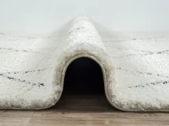 Best the carpet Alfombra Bahar Shaggy moderna patrón rombos, negro , 160 x 230 cm Blanco
