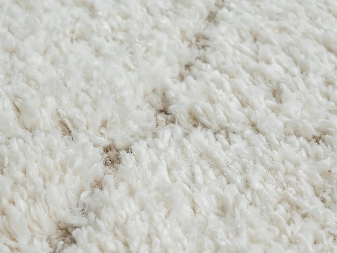 the carpet Alfombra Bahar Shaggy patrón rombos, , 240 x 340 cm Crema Clearance