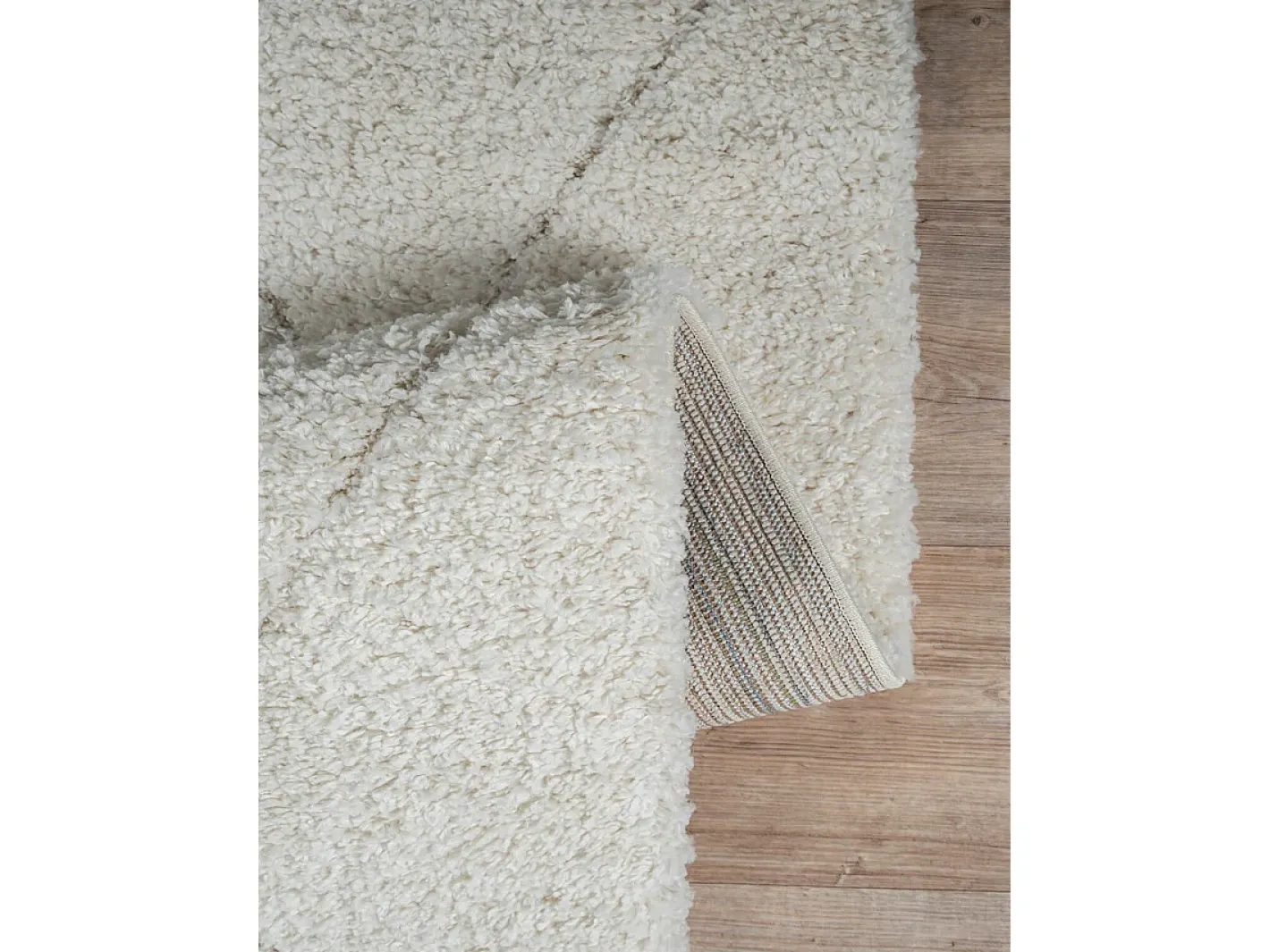 the carpet Alfombra Bahar Shaggy patrón rombos, , 240 x 340 cm Crema Clearance
