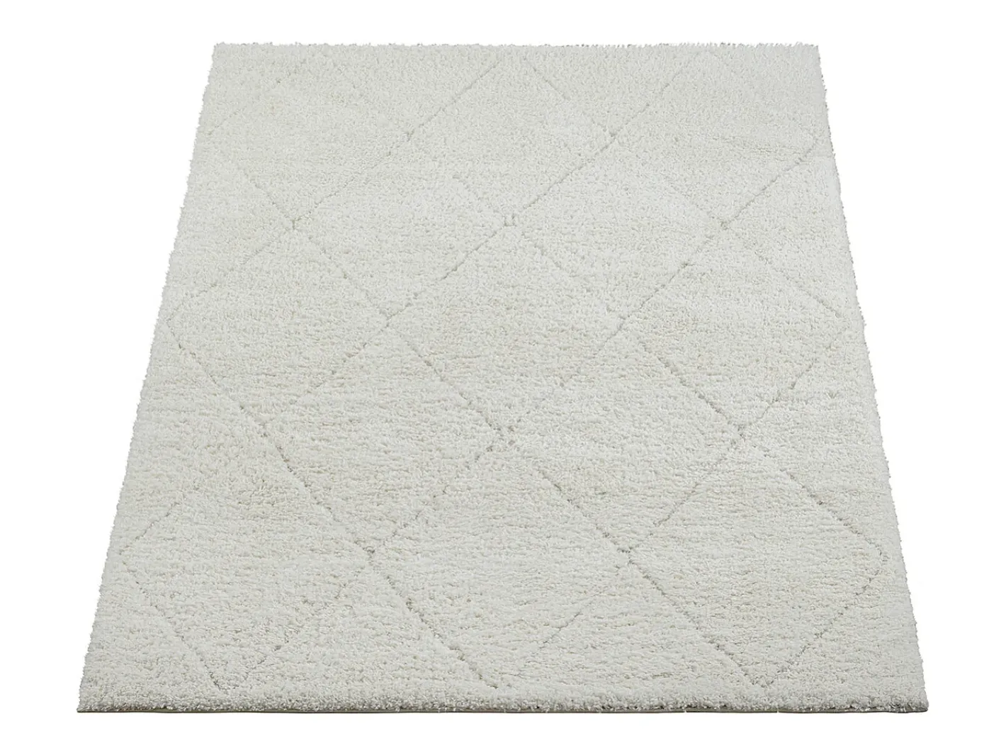 the carpet Alfombra Bahar Shaggy patrón rombos, , 240 x 340 cm Crema Clearance