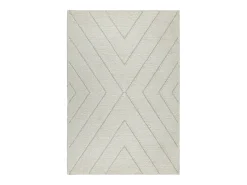 Discount the carpet Alfombra Bahar Shaggy patrón triángulos, , 240 x 340 cm Crema