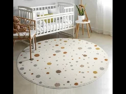 the carpet Alfombra De Salón|Alfombra Infantil-Alfombra Beat Kids Moderna Bebé Niña Niño - - 120 cm Redonda Crema